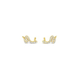 Pave Snake Studs-Earrings-Goldhive-14k Yellow Gold-Blue Ruby Jewellery-Vancouver-Canada