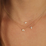 Zoe Chicco-Pear Shaped Diamond Necklace-Necklaces-14k Yellow Gold, Diamond-Blue Ruby Jewellery-Vancouver Canada