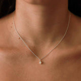 Tashi-Pearl + CZ Necklace-Necklaces-Sterling Silver, Freshwater Pearl, Cubic Zirconia-Blue Ruby Jewellery-Vancouver Canada