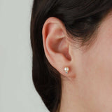 Tashi-Pearl + CZ Studs-Earrings-14k Gold Vermeil, Freshwater Pearl, Cubic Zirconia-Blue Ruby Jewellery-Vancouver Canada