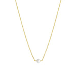 Poppy Rose-Pearl East-West Necklace-Necklaces-14K Gold-fill, White Pearl-Blue Ruby Jewellery-Vancouver Canada