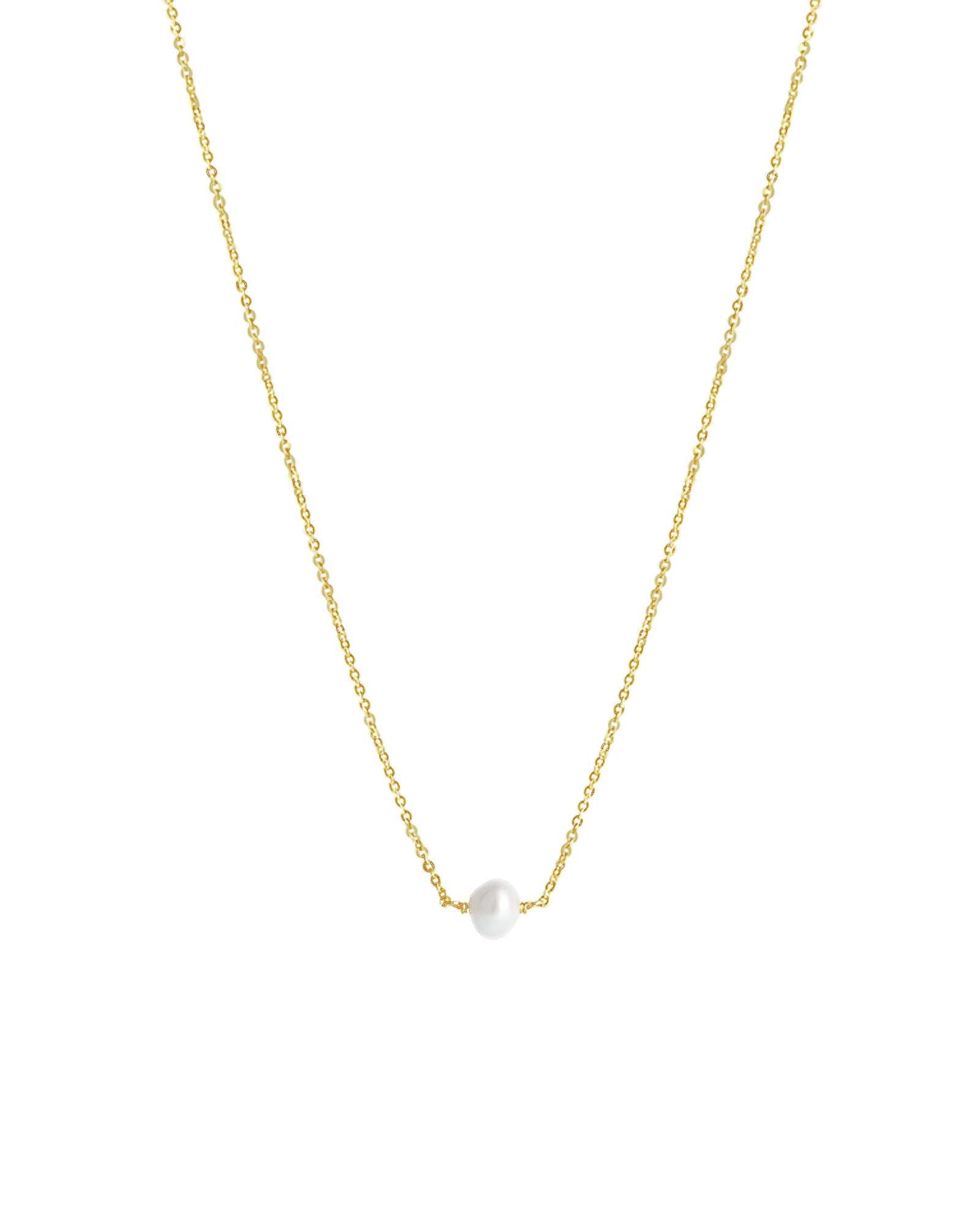 Poppy Rose-Pearl East-West Necklace-Necklaces-14K Gold-fill, White Pearl-Blue Ruby Jewellery-Vancouver Canada