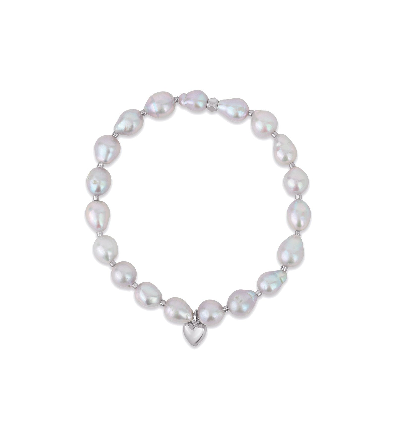 Cause We Care-Pearl Mizuki Heart Drop Bracelet | 6mm-Bracelets-Sterling Silver-Blue Ruby Jewellery-Vancouver Canada