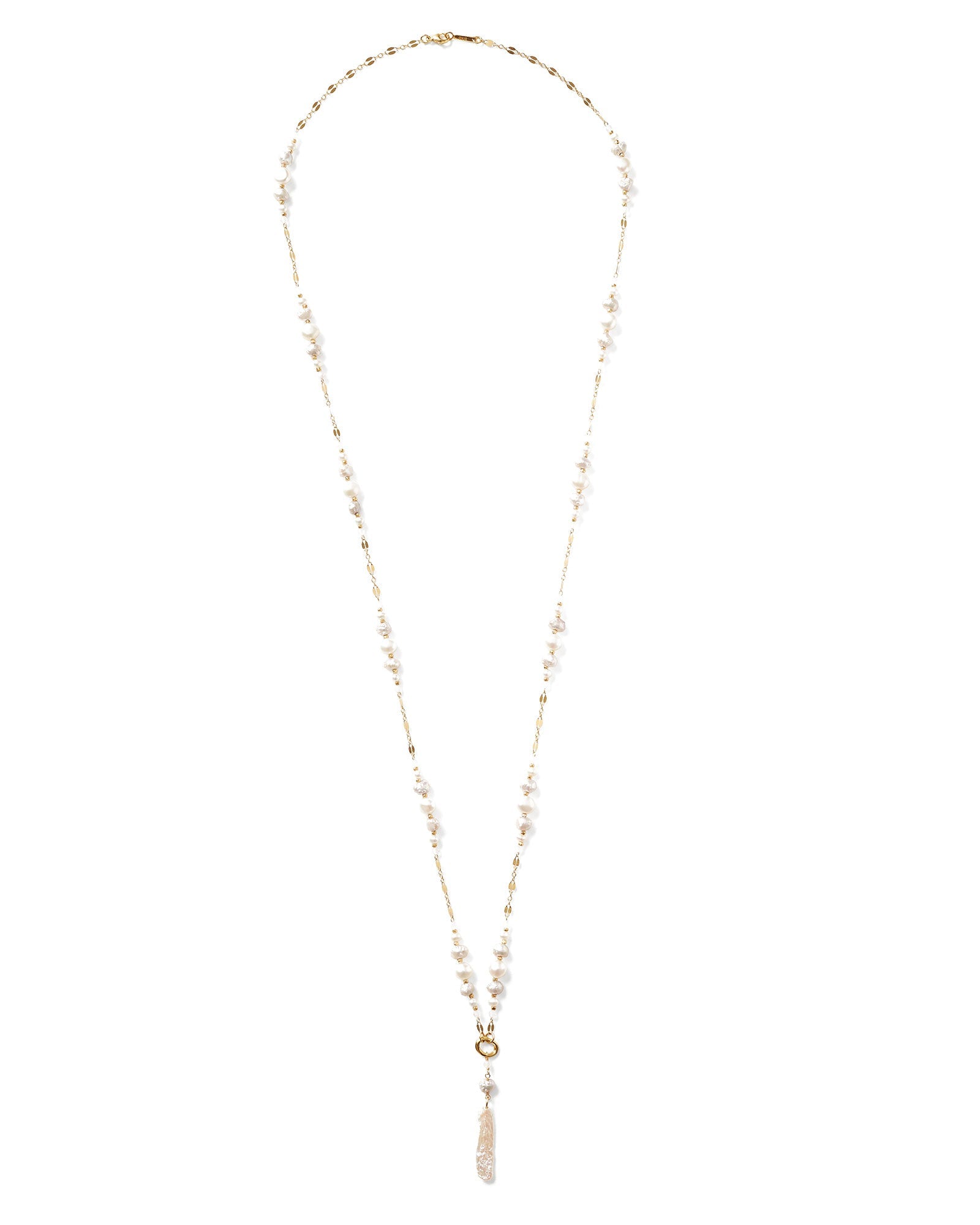 Chan Luu-Pearl Penina Pendant Necklace-Necklaces-18k Gold Vermeil-Blue Ruby Jewellery-Vancouver Canada