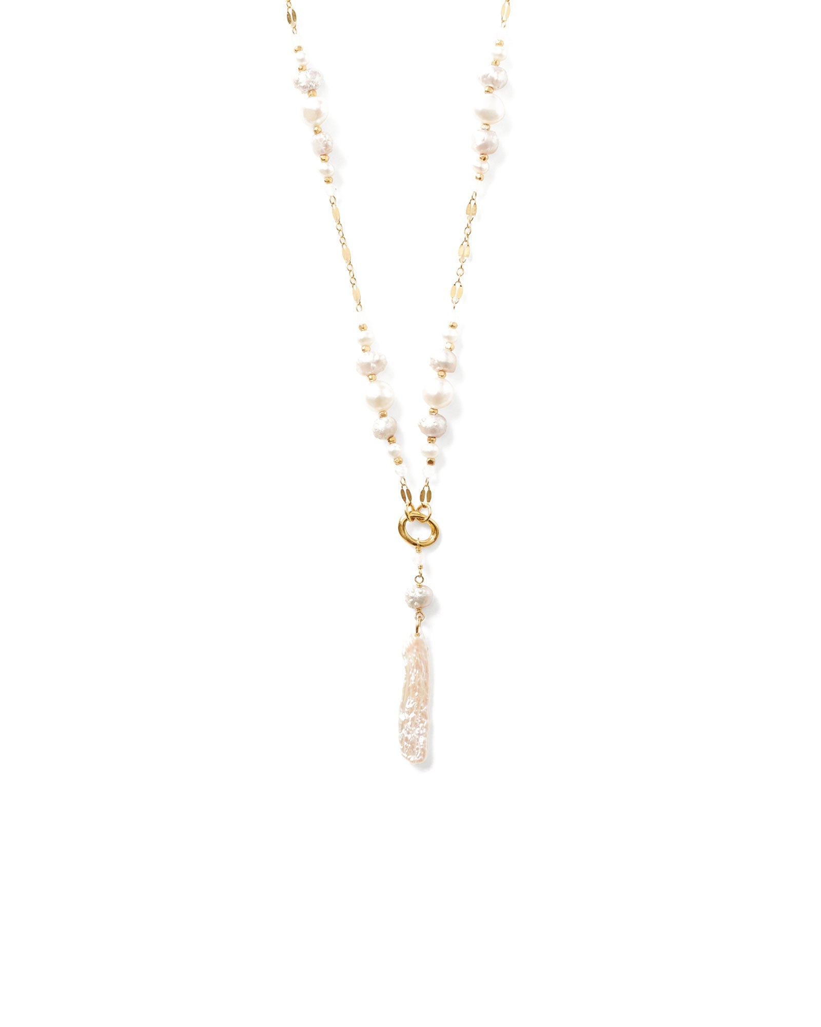 Chan Luu-Pearl Penina Pendant Necklace-Necklaces-18k Gold Vermeil-Blue Ruby Jewellery-Vancouver Canada