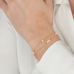 Poppy Rose-Pearl Station Bracelet-Bracelets-14k Gold-fill, Freshwater Pearl-Blue Ruby Jewellery-Vancouver Canada