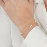 Poppy Rose-Pearl Station Bracelet-Bracelets-14k Gold-fill, Freshwater Pearl-Blue Ruby Jewellery-Vancouver Canada