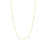 Poppy Rose-Pearl Station Necklace-Necklaces-14k Gold-fill, Freshwater Pearl-Blue Ruby Jewellery-Vancouver Canada