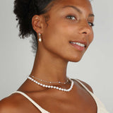 Poppy Rose-Pearl Station Necklace-Necklaces-Sterling Silver, Freshwater Pearl-Blue Ruby Jewellery-Vancouver Canada