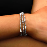 Chan Luu-Pearl Step Naked Wrap Bracelet-Bracelets-Sterling Silver-Blue Ruby Jewellery-Vancouver Canada