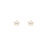 Tashi-Pearl Studs I 7mm-Earrings-14k Gold Vermeil, Freshwater Pearl-Blue Ruby Jewellery-Vancouver Canada