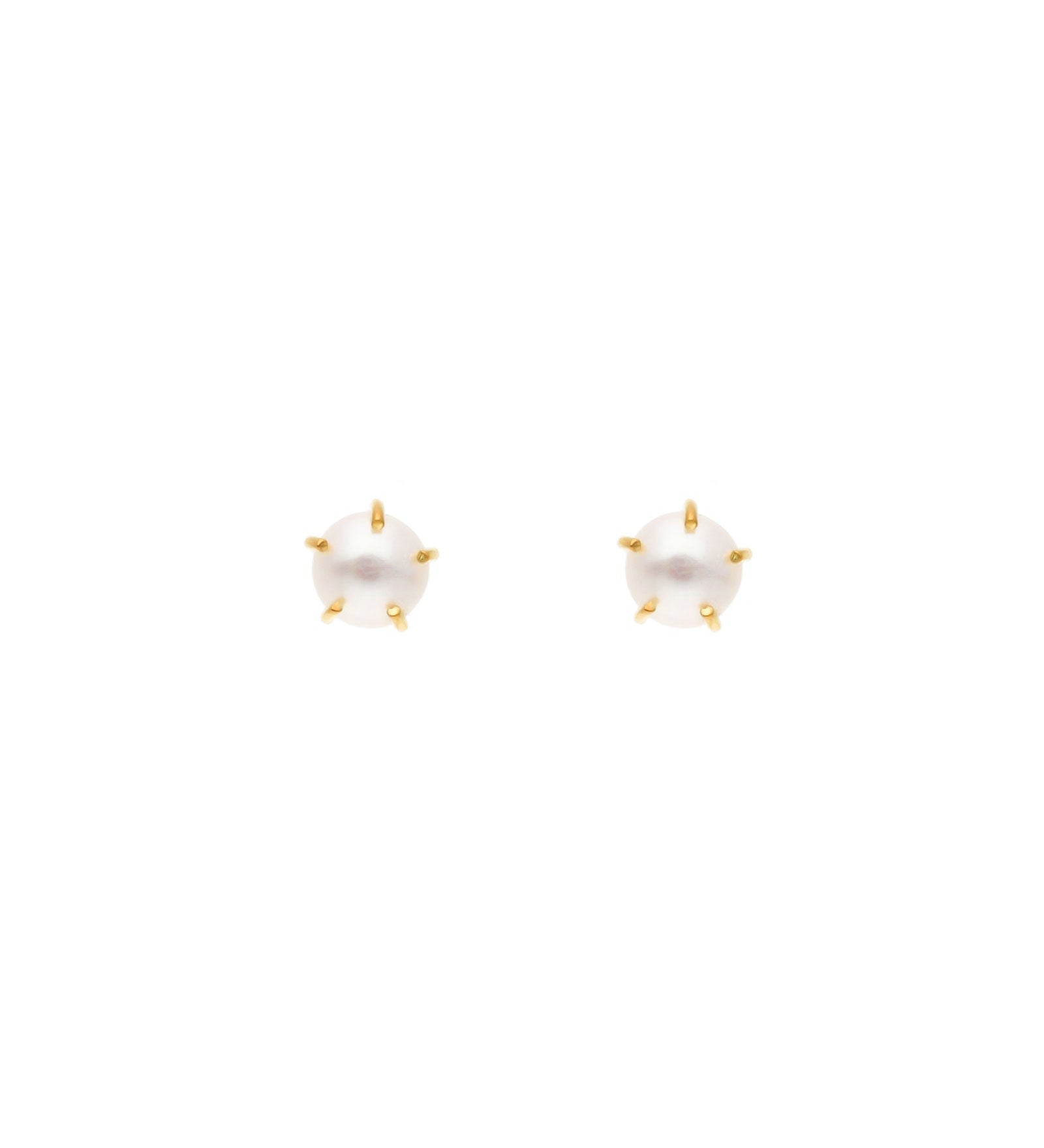 Tashi-Pearl Studs I 7mm-Earrings-14k Gold Vermeil, Freshwater Pearl-Blue Ruby Jewellery-Vancouver Canada