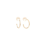 Zoe Chicco-Pearl Three Quarter Hoops-Earrings-14k Yellow Gold, Freshwater Pearl-Blue Ruby Jewellery-Vancouver Canada