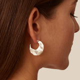 Chan Luu-Petite Crescent Wave Earrings-Earrings-Sterling Silver-Blue Ruby Jewellery-Vancouver Canada