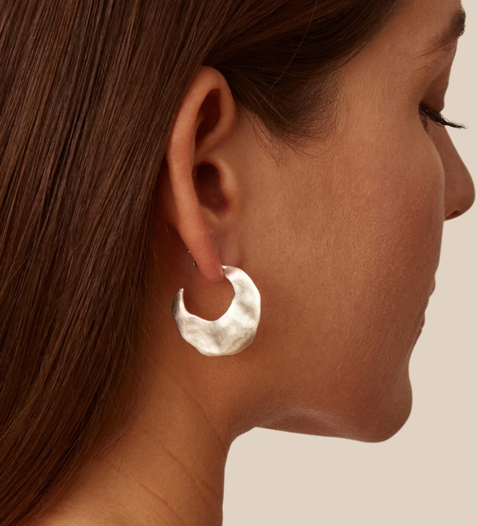 Chan Luu-Petite Crescent Wave Earrings-Earrings-Sterling Silver-Blue Ruby Jewellery-Vancouver Canada