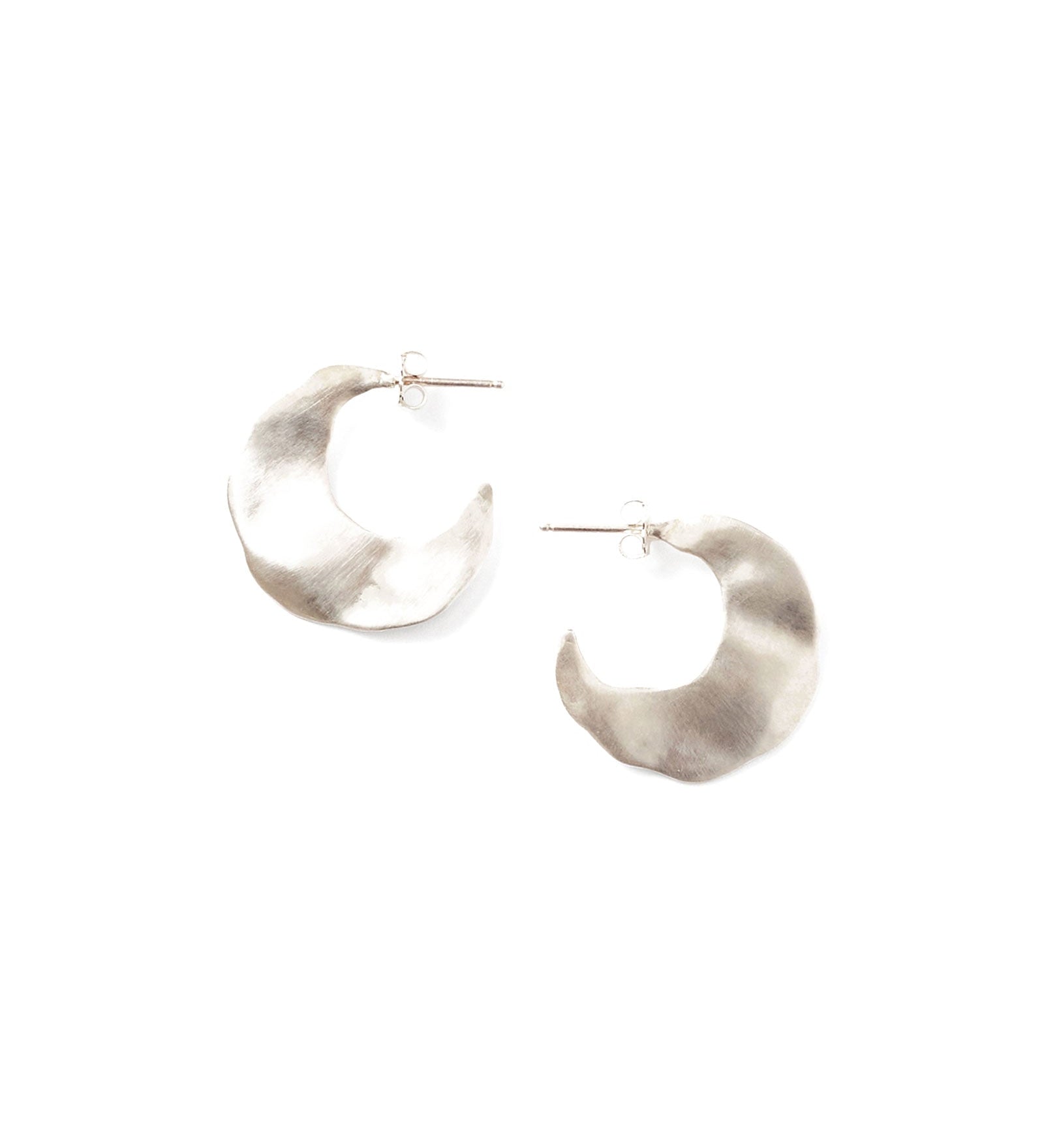 Chan Luu-Petite Crescent Wave Earrings-Earrings-Sterling Silver-Blue Ruby Jewellery-Vancouver Canada