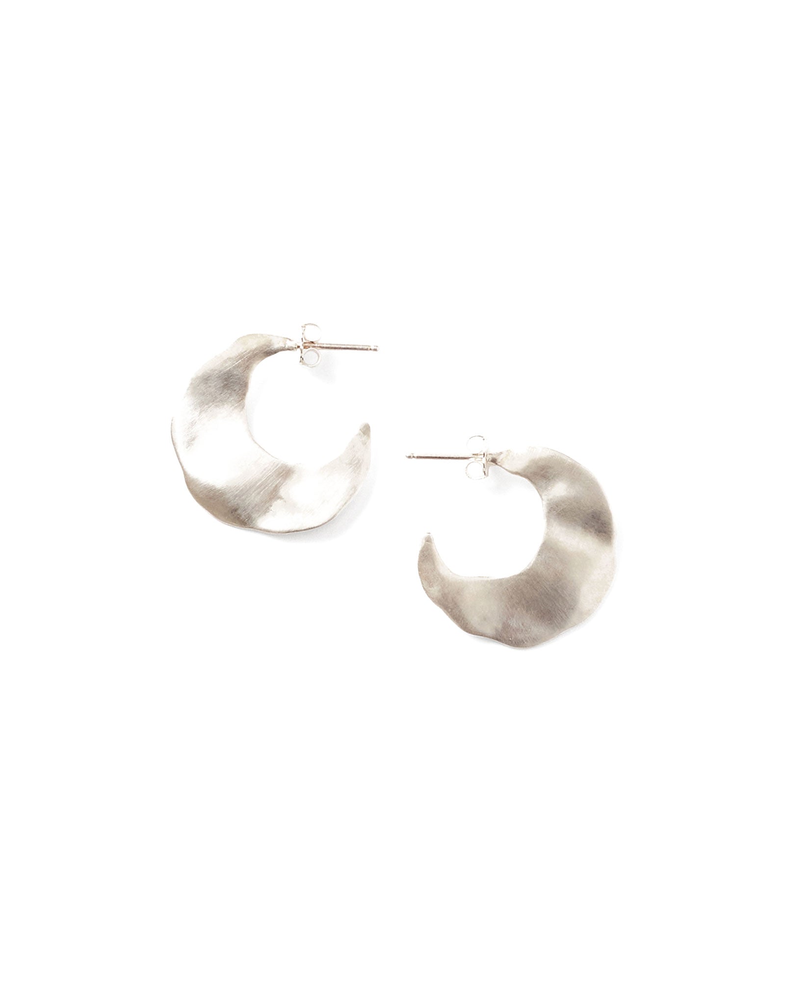 Chan Luu-Petite Crescent Wave Earrings-Earrings-Sterling Silver-Blue Ruby Jewellery-Vancouver Canada