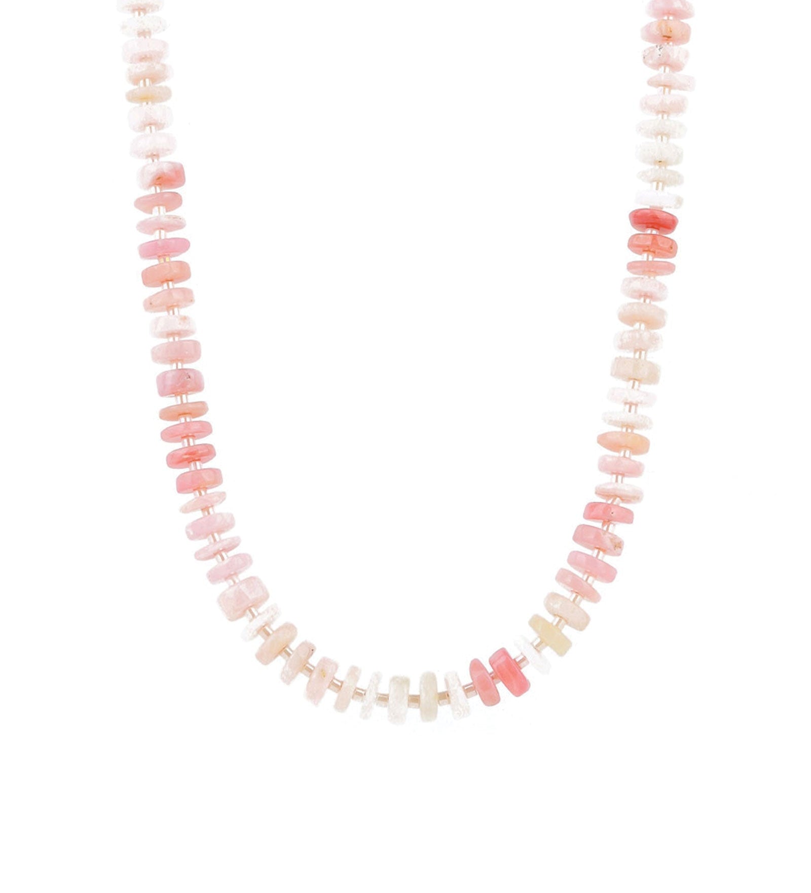 Gem Jar-Pink Opal Heishi Stone Necklace-Necklaces-14k Gold Filled, Pink Opal-Blue Ruby Jewellery-Vancouver Canada