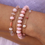 Gem Jar-Pink Opal Miyuki Stone Bracelet-Bracelets-14k Gold Filled, Pink Opal-Blue Ruby Jewellery-Vancouver Canada