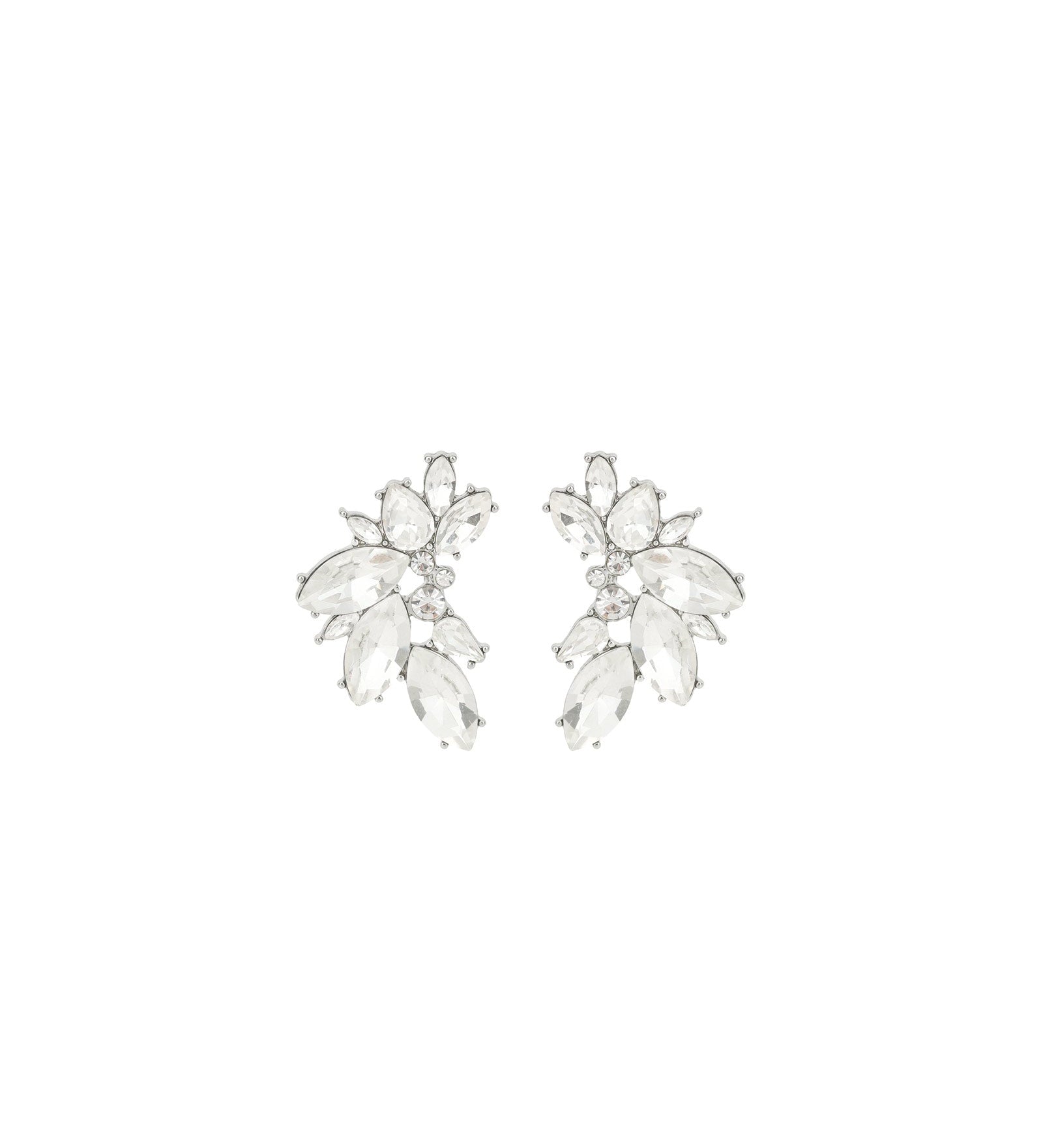 Olive & Piper-Porter Cluster Studs-Earrings-Silver-Tone, Crystal-Blue Ruby Jewellery-Vancouver Canada