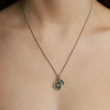 Pyrrha-Positivity Signature Attraction Charm-Necklaces-Sterling Silver, Peridot-Blue Ruby Jewellery-Vancouver Canada