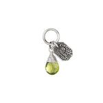 Pyrrha-Positivity Signature Attraction Charm-Necklaces-Sterling Silver, Peridot-Blue Ruby Jewellery-Vancouver Canada