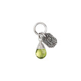 Pyrrha-Positivity Signature Attraction Charm-Necklaces-Sterling Silver, Peridot-Blue Ruby Jewellery-Vancouver Canada