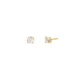 Tashi-Prong 3mm CZ Stud-Earrings-14k Gold Vermeil, Cubic Zirconia-Blue Ruby Jewellery-Vancouver Canada