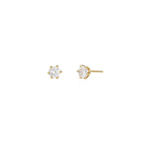 Tashi-Prong 7mm CZ Studs-Earrings-14k Gold Vermeil, Cubic Zirconia-Blue Ruby Jewellery-Vancouver Canada