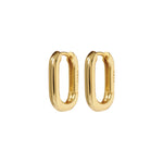 Luv AJ-Rectangle Huggies-Earrings-18k Gold Plated-Blue Ruby Jewellery-Vancouver Canada