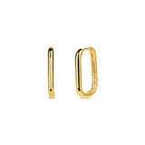 Tashi-Rectangle Huggies-Earrings-14k Gold Vermeil-Blue Ruby Jewellery-Vancouver Canada