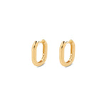 Quiet Icon-Rectangular Huggies | 14mm-Earrings-14k Gold Vermeil-Blue Ruby Jewellery-Vancouver Canada