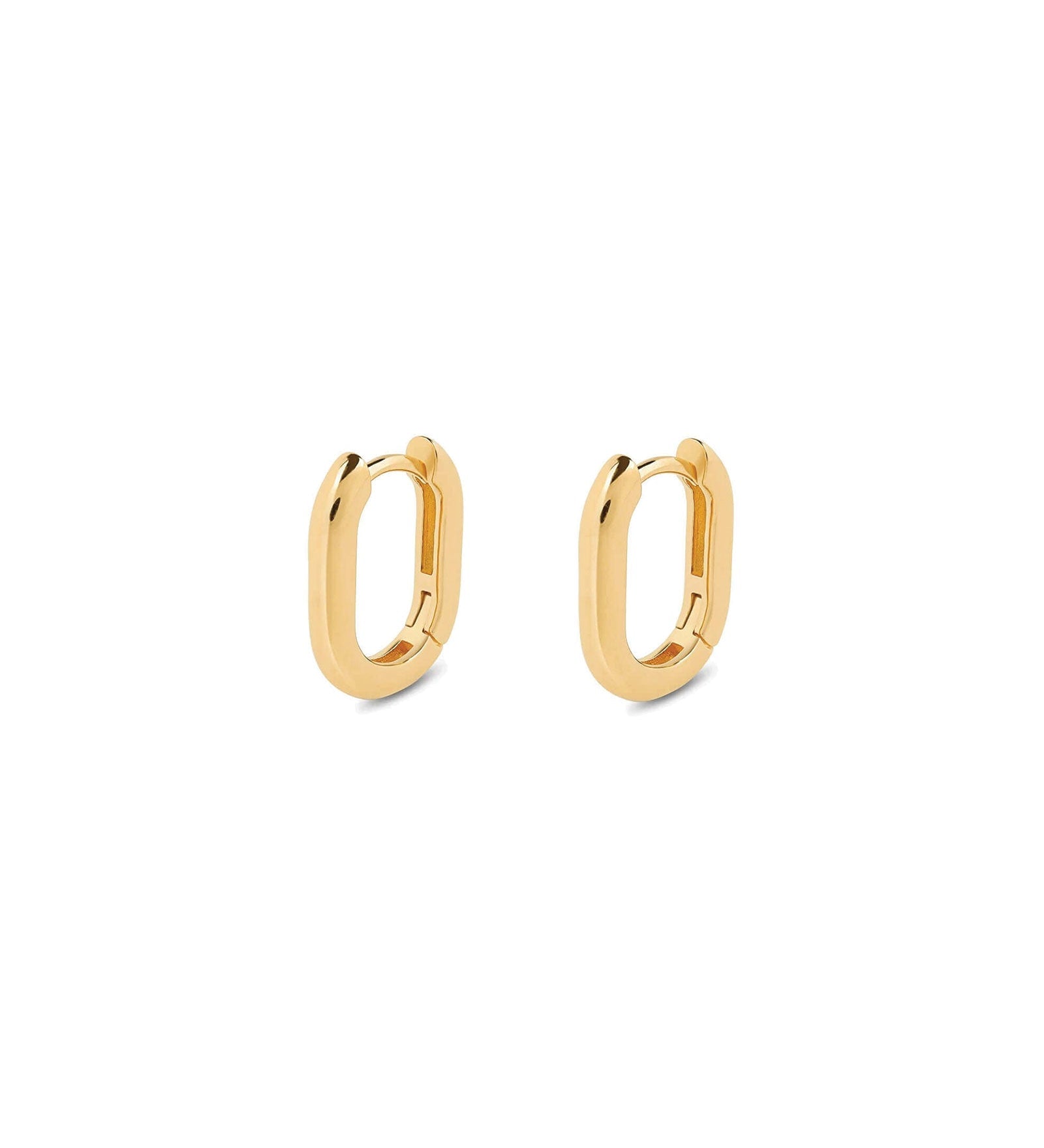 Quiet Icon-Rectangular Huggies | 14mm-Earrings-14k Gold Vermeil-Blue Ruby Jewellery-Vancouver Canada