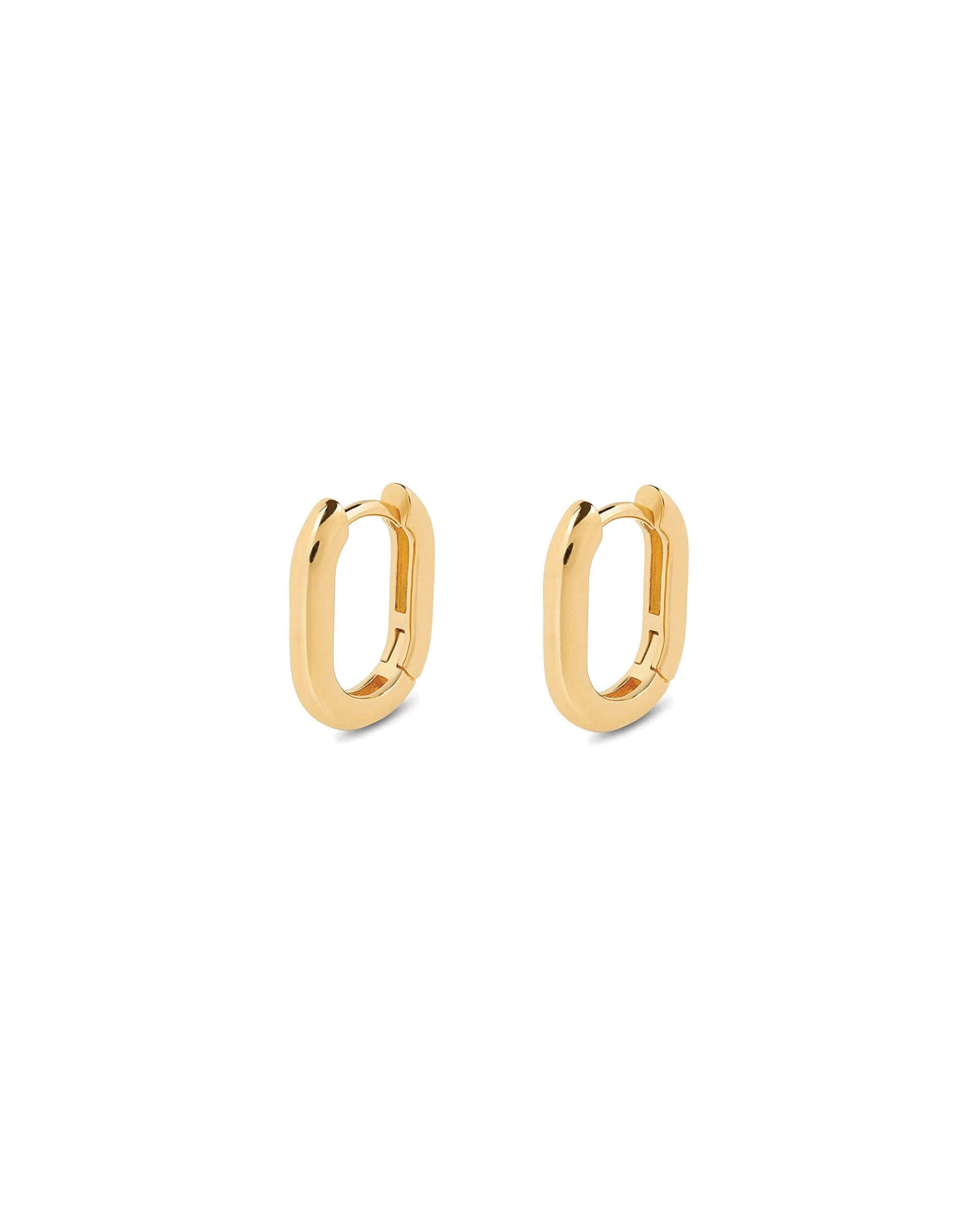 Quiet Icon-Rectangular Huggies | 14mm-Earrings-14k Gold Vermeil-Blue Ruby Jewellery-Vancouver Canada