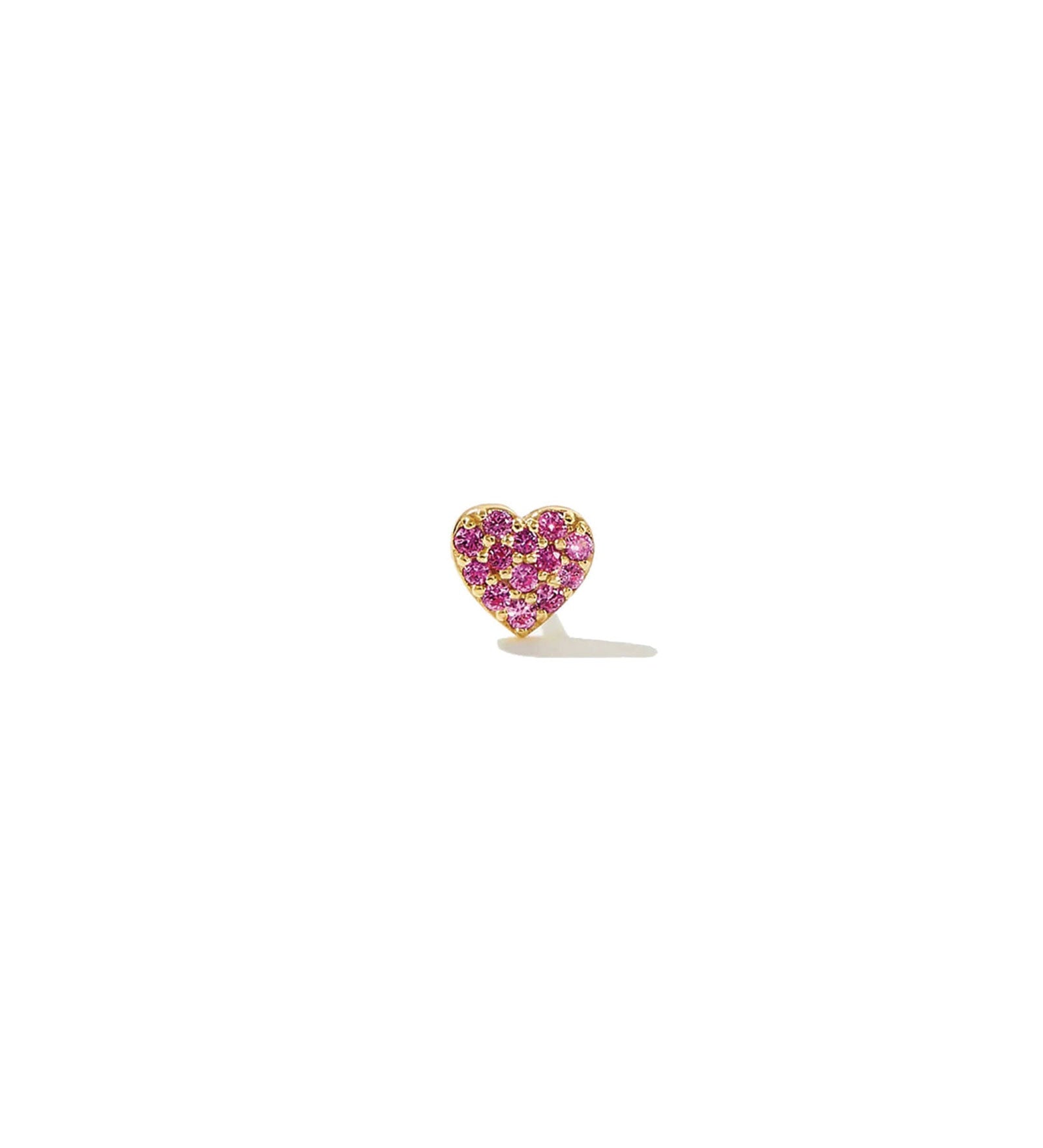 Quiet Icon-Red Pave Heart Stud-Earrings-14k Gold Vermeil, Cubic Zirconia-Blue Ruby Jewellery-Vancouver Canada