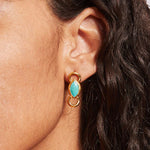 Chan Luu-Reina Studs-Earrings-18k Gold Vermeil, Turquoise-Blue Ruby Jewellery-Vancouver Canada