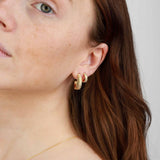 Tashi-Ridged Hoops | 10mm-Earrings-14k Gold Vermeil-Blue Ruby Jewellery-Vancouver Canada