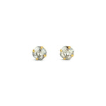 La Vie Parisienne-Round Crystal Studs | 8mm-Earrings-14k Gold Plated, Shade Crystal-Blue Ruby Jewellery-Vancouver Canada