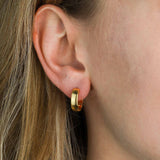 Tashi-Rounded Huggies | 15mm-Earrings-14k Gold Vermeil-Blue Ruby Jewellery-Vancouver Canada