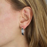 Tashi-Rounded Huggies | 25mm-Earrings-Sterling Silver-Blue Ruby Jewellery-Vancouver Canada