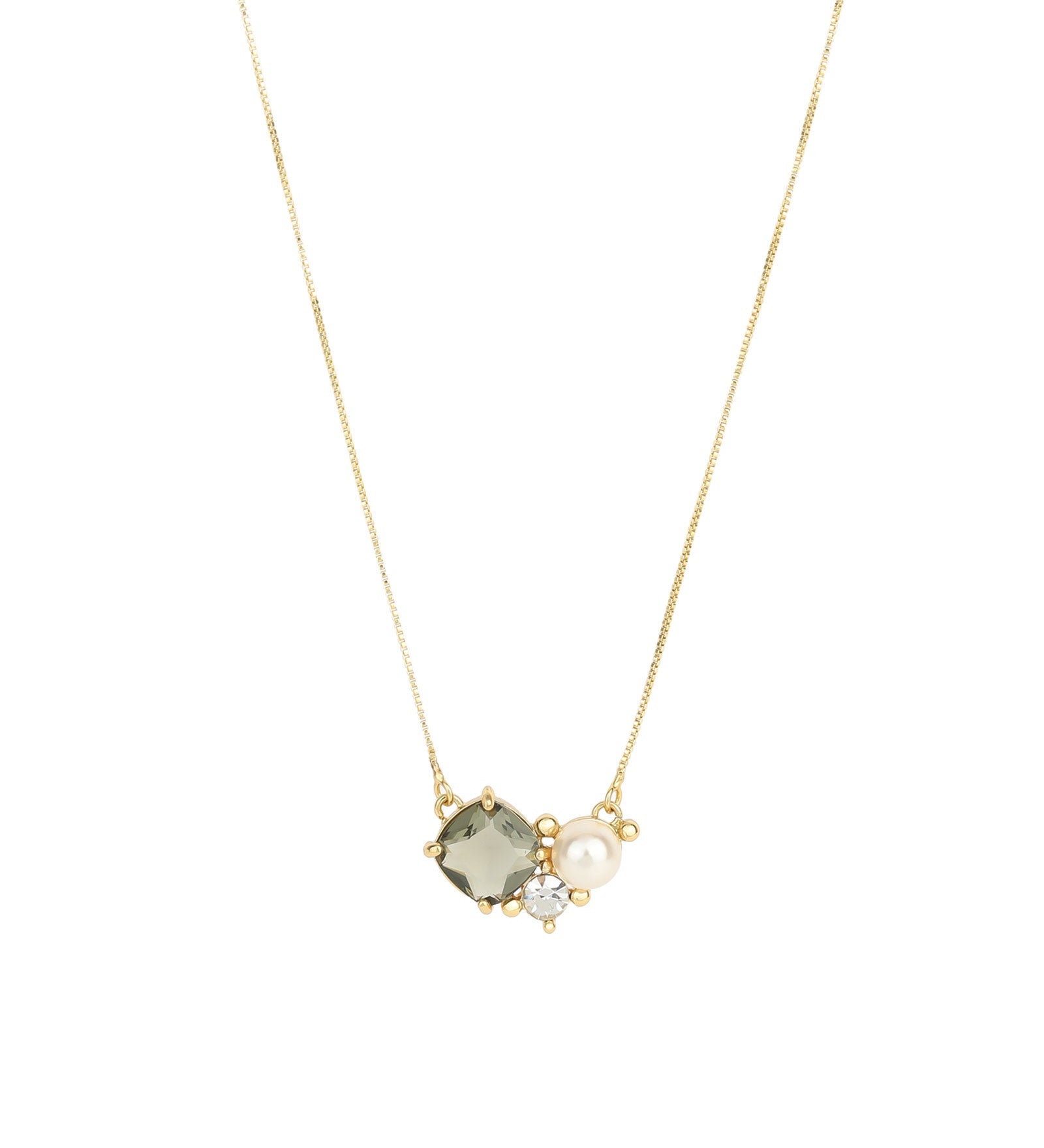 Olive & Piper-Sadie Necklace-Necklaces-Oxidized Gold, Crystal-Blue Ruby Jewellery-Vancouver Canada