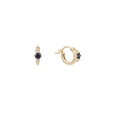 Adina Reyter-Sapphire + Diamond Trio Huggie Hoops-Earrings-14k Yellow Gold-Blue Ruby Jewellery-Vancouver Canada