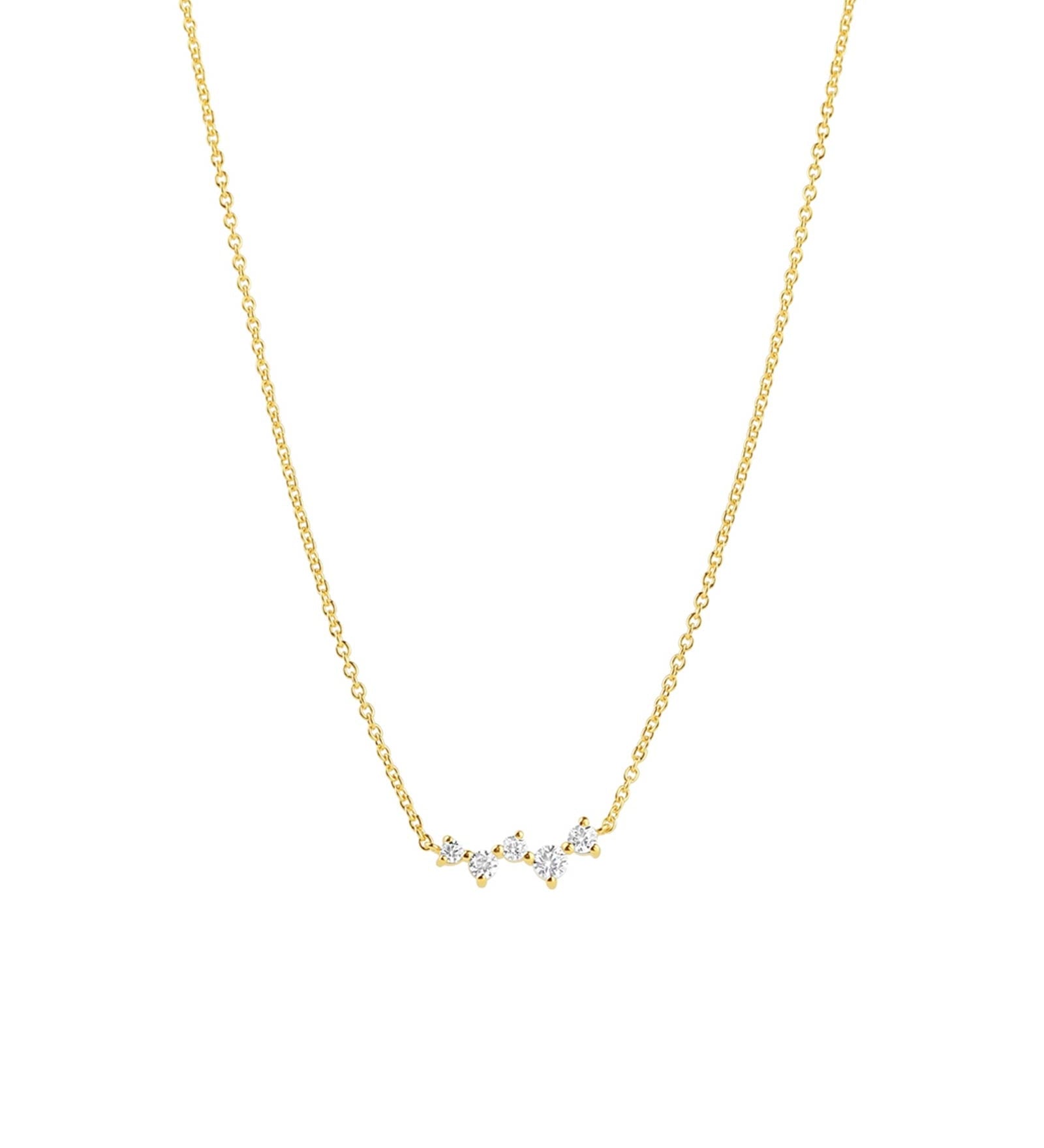 Tashi-Scatter Necklace-Necklaces-14k Gold Vermeil, Cubic Zirconia-Blue Ruby Jewellery-Vancouver Canada