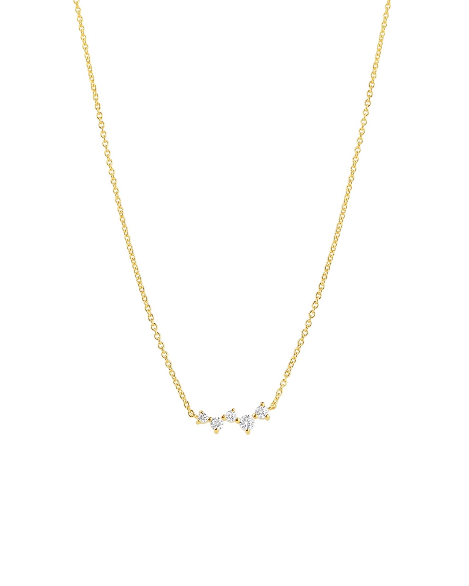 Tashi-Scatter Necklace-Necklaces-14k Gold Vermeil, Cubic Zirconia-Blue Ruby Jewellery-Vancouver Canada