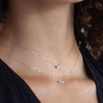 Adina Reyter-Scattered Diamond Necklace-Necklaces-14k Yellow Gold, Diamond-Blue Ruby Jewellery-Vancouver Canada