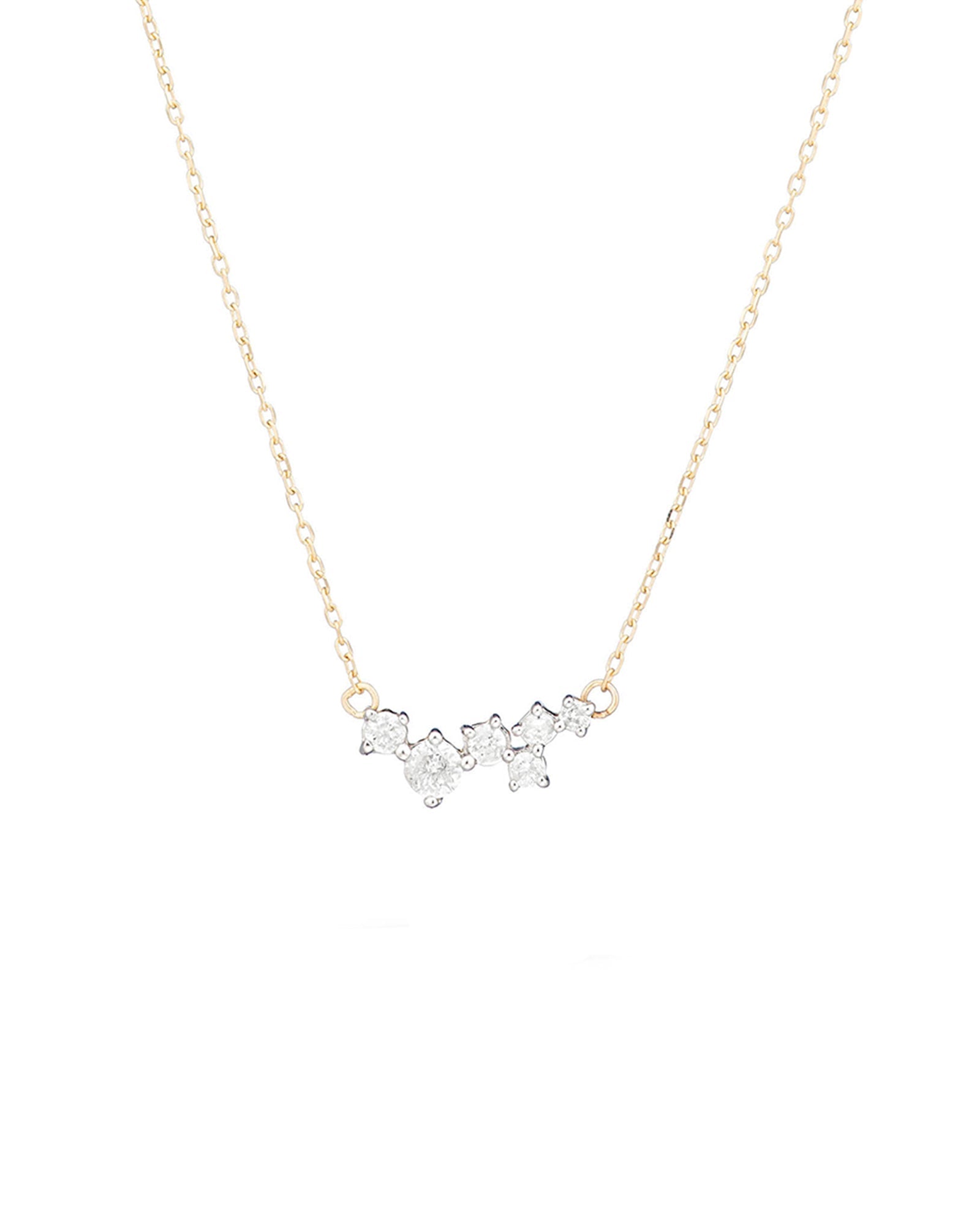 Adina Reyter-Scattered Diamond Necklace-Necklaces-14k Yellow Gold, Diamond-Blue Ruby Jewellery-Vancouver Canada