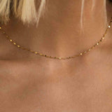 Leah Alexandra Fine-Shimmer Necklace-Necklaces-10k Yellow Gold-Blue Ruby Jewellery-Vancouver Canada