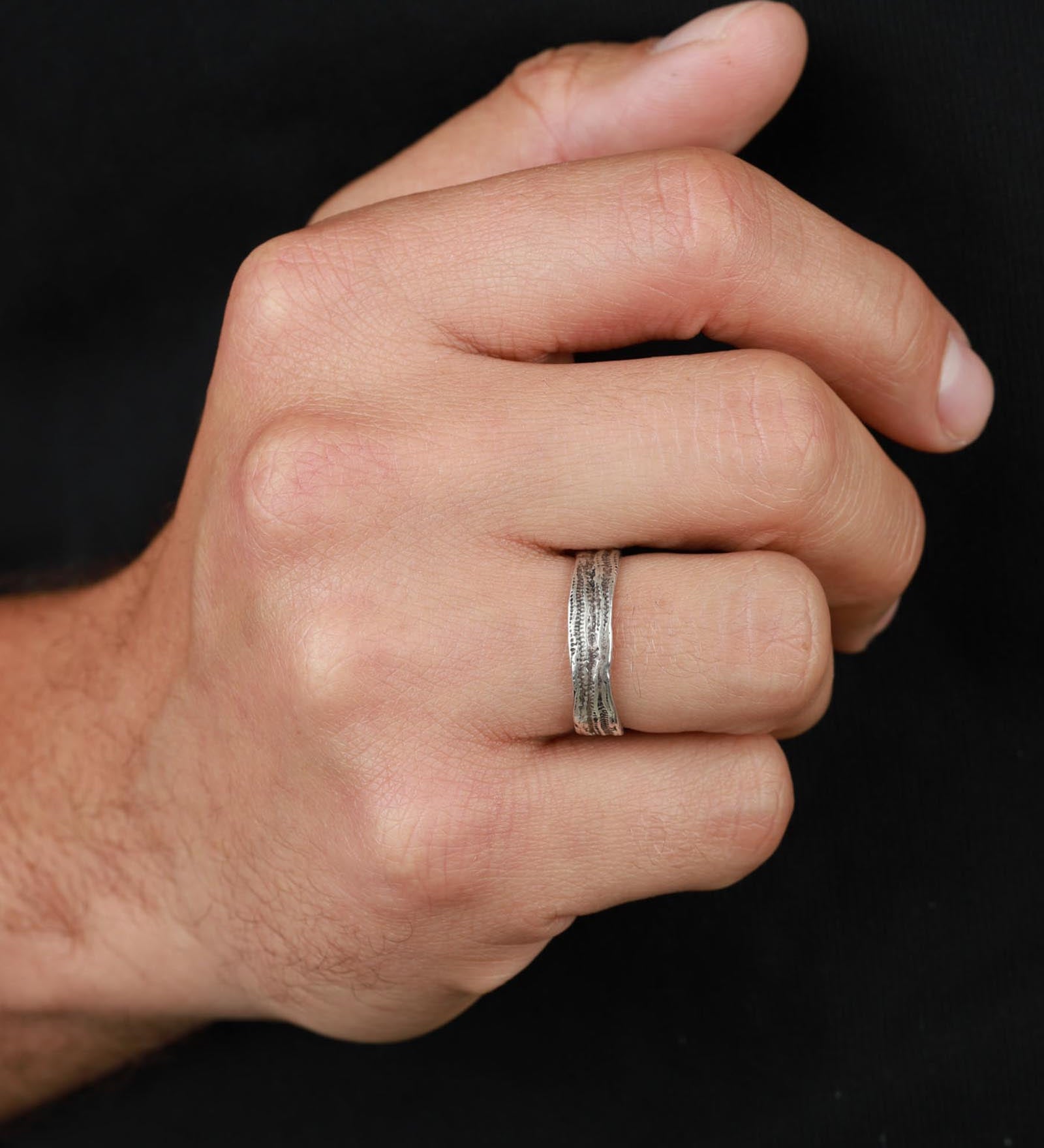 Lauren Wolf-Silver Double Urchin Band-Rings-Blue Ruby Jewellery-Vancouver Canada