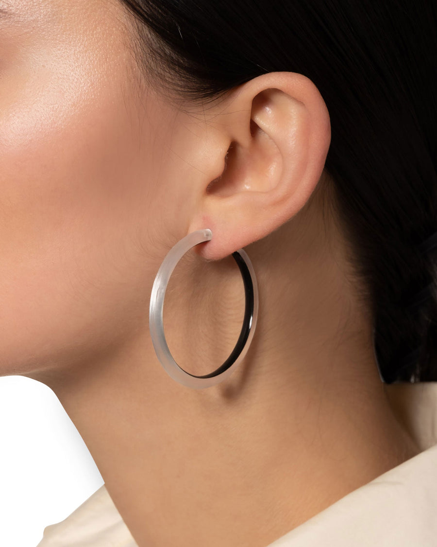 Asterales Molten Bezel Stud Earring- Silver