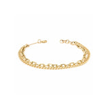 Zoe Chicco-Small Curb + Medium Square Oval Link Double Chain Bracelet-Bracelets-14k Yellow Gold-Blue Ruby Jewellery-Vancouver Canada